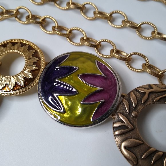 Colorful Chico's Metal Decorative Fashion Belt 42 Inches - Picture 10 of 15